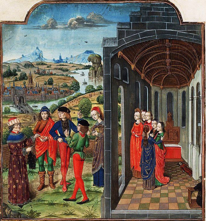 Boccaccio Decameron manuscript miniature