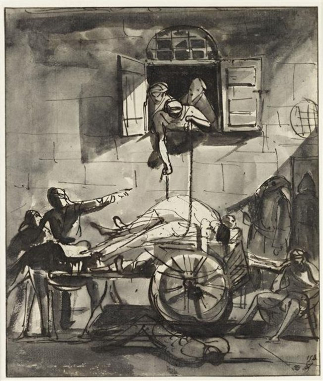 Pénitents assisting during plague in Aix, 1720
