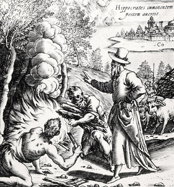 Hippocrates ordering plague clothes burnt
