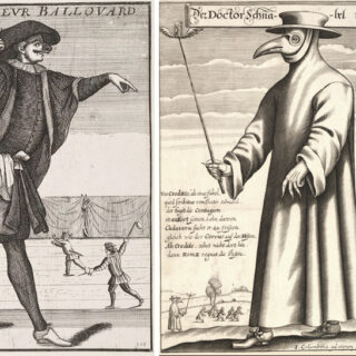 Dottore from the Commedia dell'arte and plague doctor