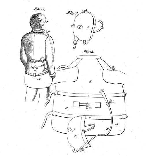 Drawing of Lane protective gear