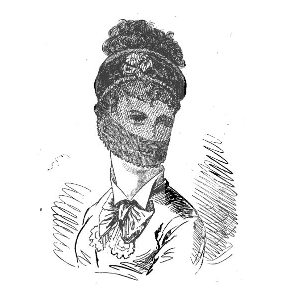 Lady wearing respirator veil