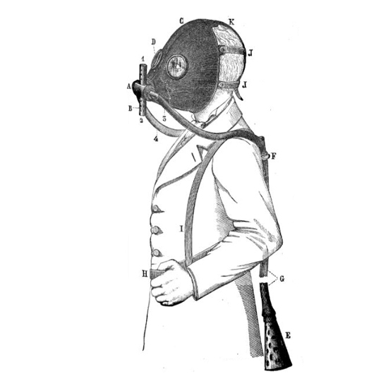 Man wearing the Respirol apparatus