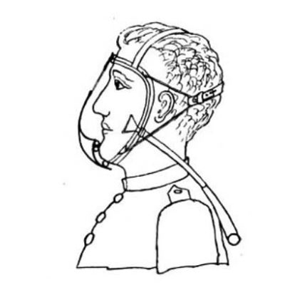 Man wearing smoke mask by Stolz