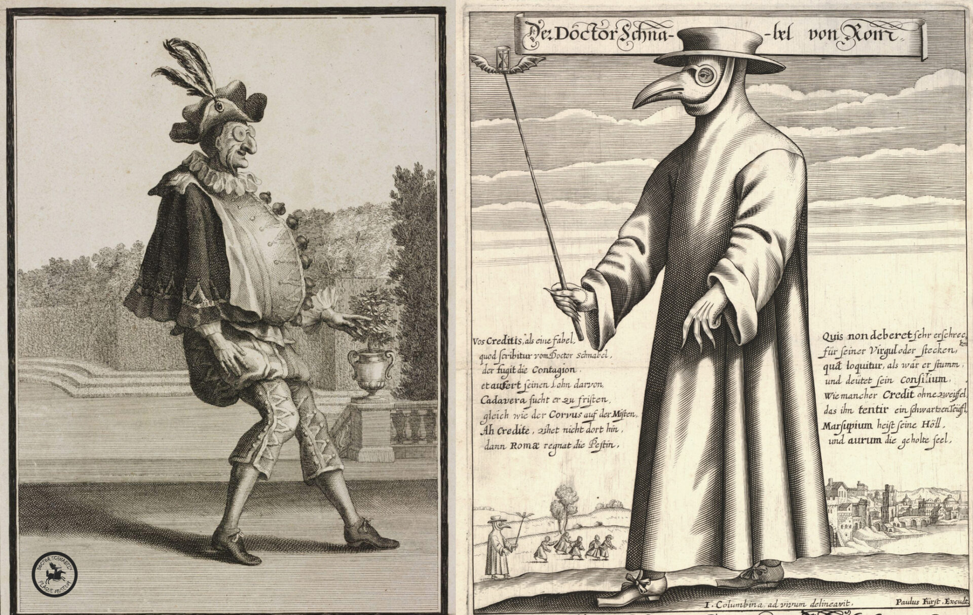 Pulchinella and Plague Doctor Schnabel